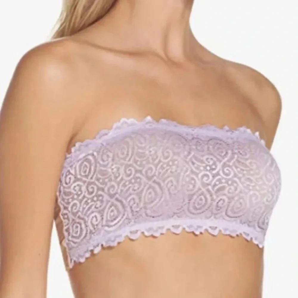Free People Bandeau Purple Combo Lace Bra Sz  XS S NWT